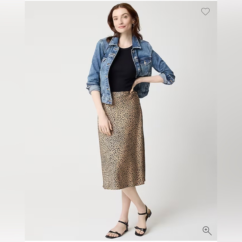 J. Crew Animal Print Midi Skirt